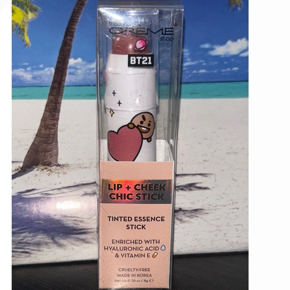 The Creme Shop BT21 Lip + Cheek Chic Stick Rocky Road Shooky Hyaluronic Acid